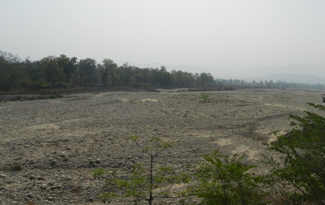 Dry Ganga at Haridwar in August 2012 Photo: SANDRP