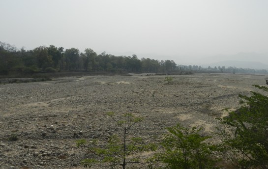 Dry Ganga at Haridwar in August 2012 Photo: SANDRP