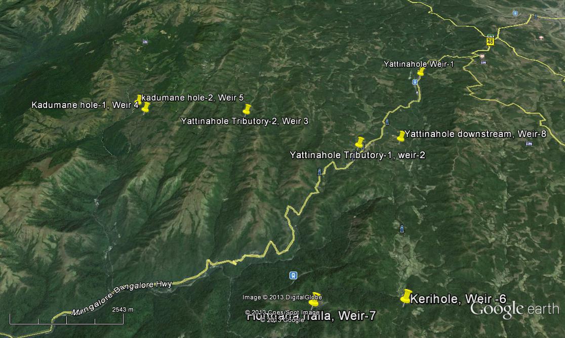 Locations of Dams/Weirs of Yettinahole Project SANDRP