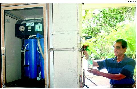 Navin Chandra, Sea Line Apratment with harvested rainwater. Photo: Times of India