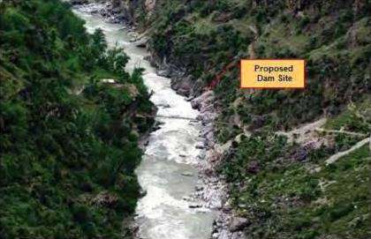 Proposed dam site for Kwar HEP