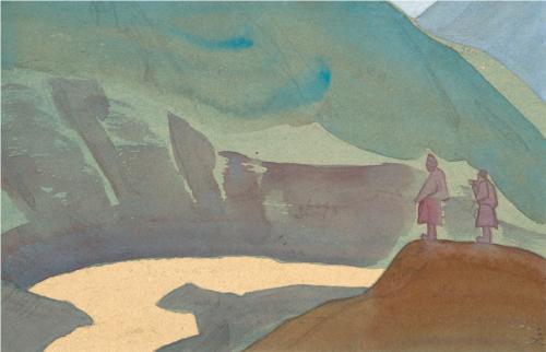 Chandra Basin in Himachal Pradesh depicted by Nicholas Roerich in 1932. The same Chenab Basin now witnesses one of the highest dam densities in Himalayas. From: WikiArt