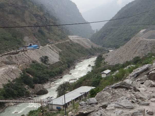 Huge muck disposal next to the river bank near the intake chambers Photo: SANDRP