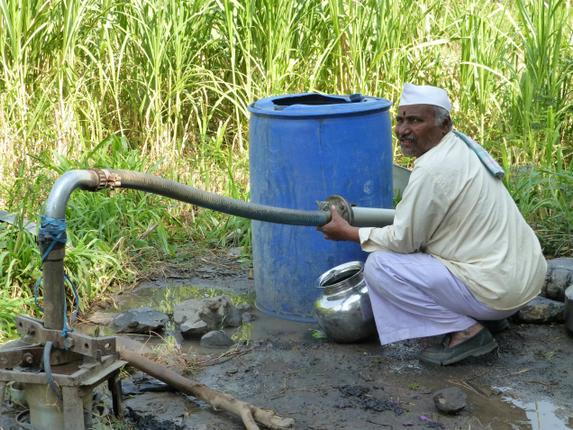 Use of GRoundwater for Sugarcane. Photo: P.Sainath, from Drilling Holes in the Thirst Economy', The Hindu