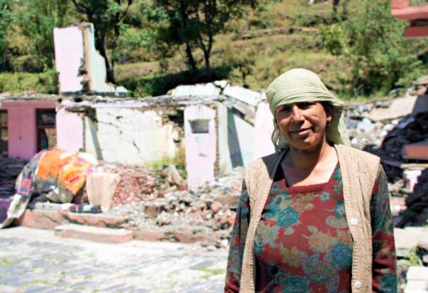 Vidya Devi’s house in Mokhar  was completely damaged by the landslide caused due to the seepage from the surge shaft in April 2012