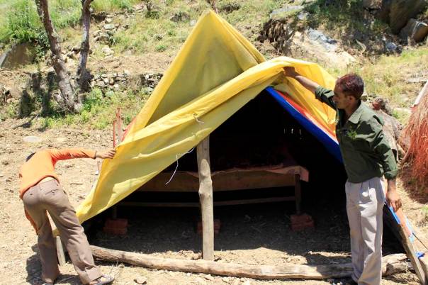 People of Dhalanjan village are now residing in temporary shelters