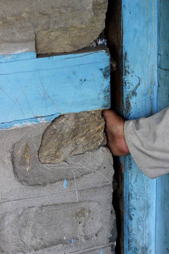 Ramanand’s House in Urni village which has developed cracks and crevices due to the blasting and construction of tunnel for Karcham Wangtoo Project