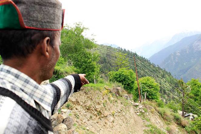 Land slide at Meeru village activated last year and the main path of the village disturbed