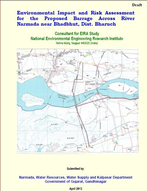 Cover Page of the controversial NEERI EIA of  Bhadbhut Barrage Project