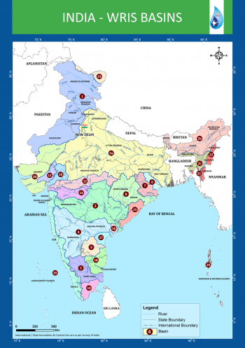 India River Basins Map (Source - WRIS)