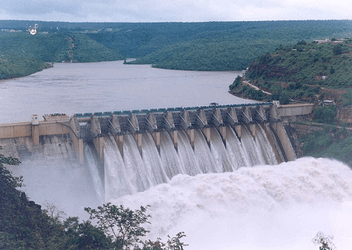Srisailam Dam on Krishna River (Source: Wikipedia)