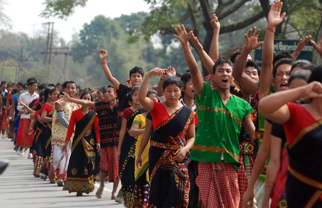 Protest in Assam against Lower Subansiri Project in Arunachal Pradesh Photo: KMSS