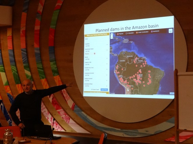 Claudio Baigun, Fisheries Expert from Argentina discussing the impacts of Amazonia dams on Fisheries Photo: SANDRP
