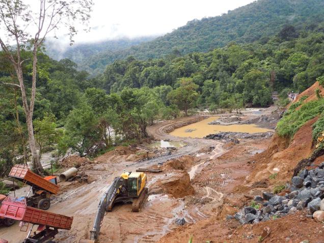 Deforestation by fradulent Maurthi Gen Hydro Projects in the heart of Western Ghat Forests Photo: Sanjay Gubbi