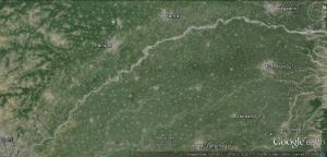 The 240 km long riverbed stretch from Hathnikund to Delhi where riverbed cultivation is practiced (Googleimage by Bhim Rawat)