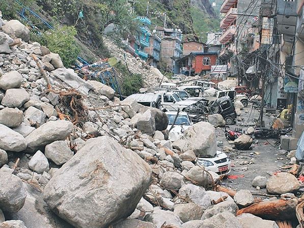 Arniko Highway landslide Photo from E Kantipur