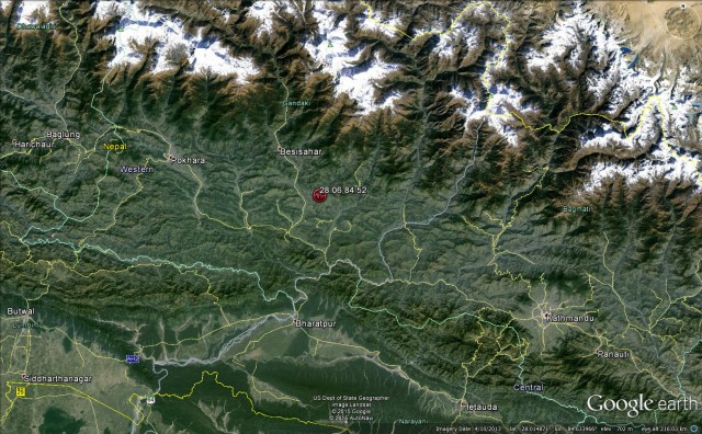 Earthquqke location defined by USGS
