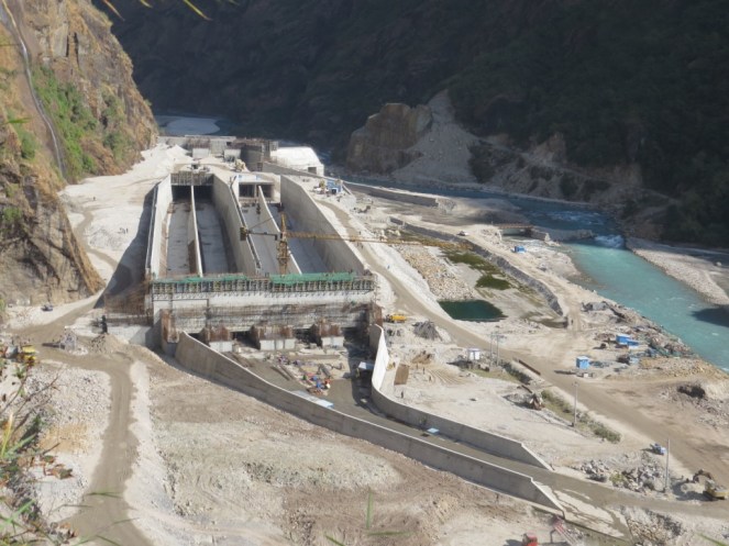 Upper Tamakoshi HEP under construction, it was damaged in the earthquake (Photo from company website)