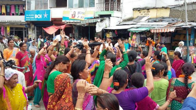 Maletha villagers celebrating their victory