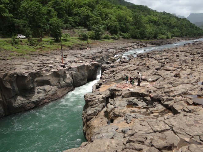 Worshipping the shrine of the River Goddess Photo: Author