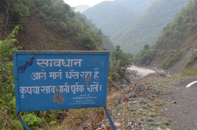Caution board placed upstream Hathiyari