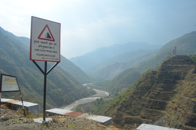 The Landslide warning board exacly on Lakhwar Damsite (all pics by author taken between 24-27 June 2015)