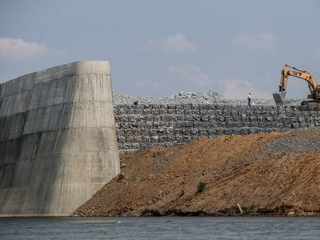Construction of the Sesan 2 dam is seen on May 7, 2015 in Stung Treng, Cambodia (Getty)