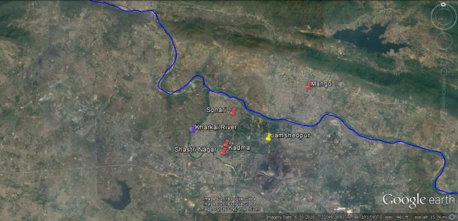 Area flooded in Jamshedpur