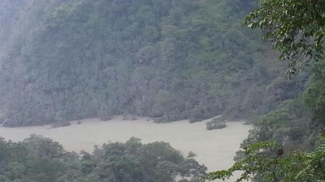 Photo of Reservoir behind the landslide dam posted on FB by Ujjwal Khawas