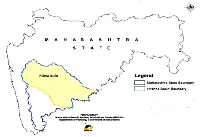 Bhima basin located on the Northern boundary of Krishna Basin (Source: Integrated State Water Plan for Upper Krishna Sub Basin prepared by Water Resources Department Maharashtra)