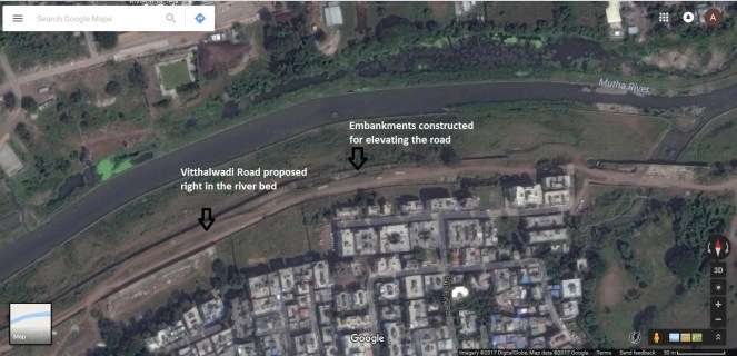 Vitthalvadi riverbed road (based on Google Maps)