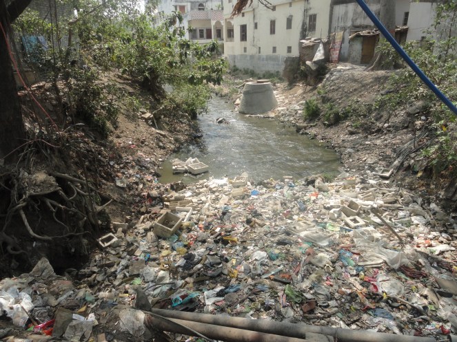 Asi with garbage, sewage and encroachemnt. Photo- Jinda Sandbhor