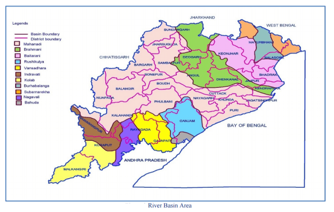 odisha river basin area map