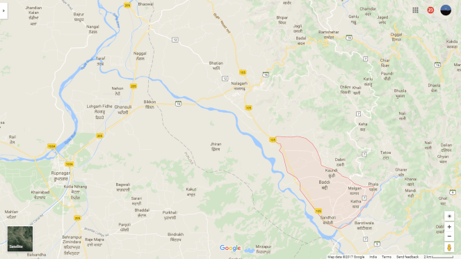 Sirsa Satluj Baddi Map