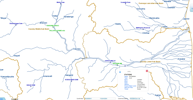 CWC's Flood Forecasting site at Sri Rangam site in Thiruchirapalli dist shows Dec 2017 reading after 5pm on 230718