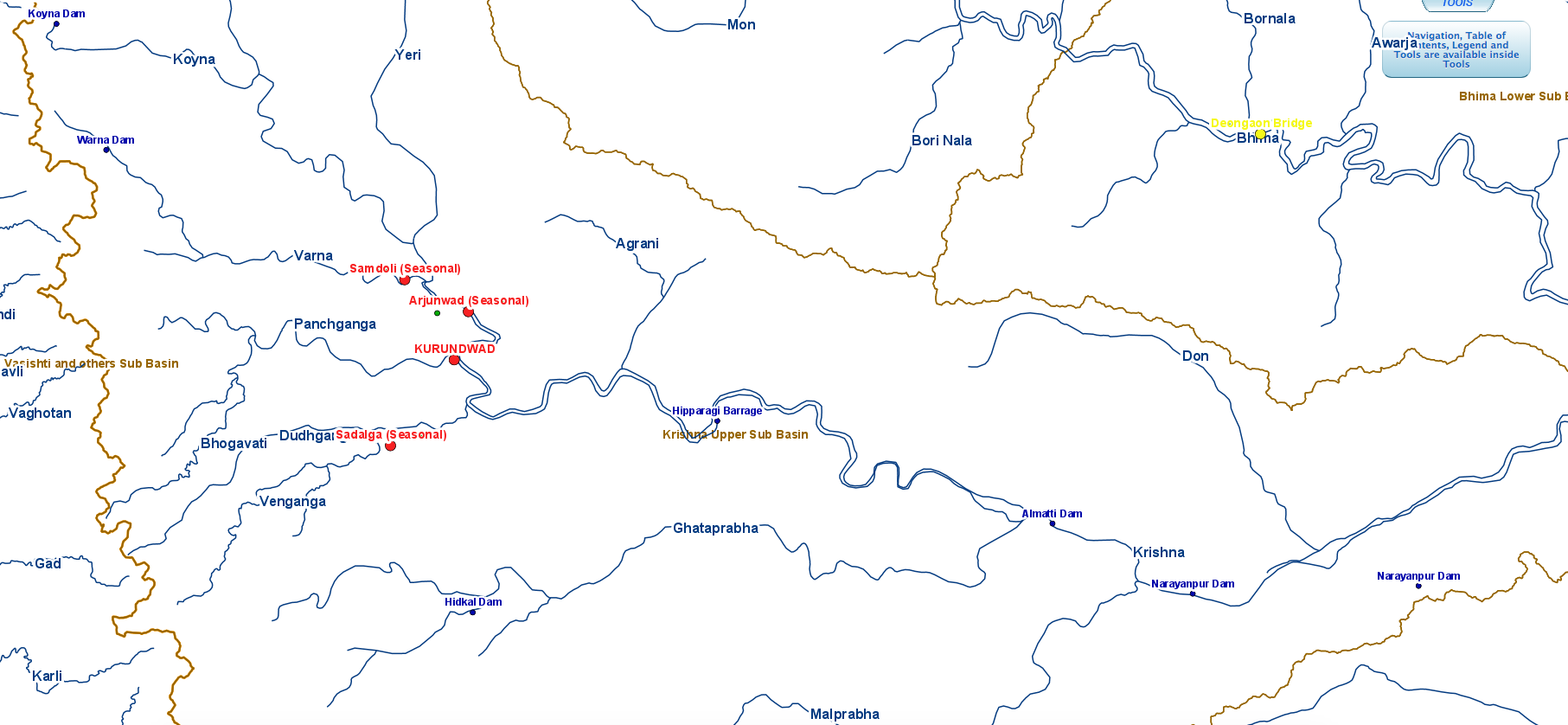 CWC flood map Krishna basin Aug 8, 2019
